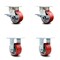Service Caster 4 Inch Kingpinless Red Poly on Steel Wheel Caster Brakes 2 Rigid SCC, 2PK SCC-KP30S420-PUR-RS-SLB-2-R-2 - alternate 1